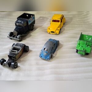 Vintage Die-Cast Toy Car Set x 5